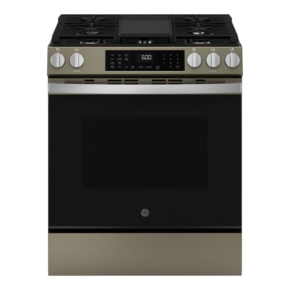 GE 30'' Slide-In Front-Control Convection Gas Range with No Preheat Air Fry and EasyWash