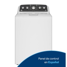 GE Appliances ETW485ASWWB - GE 4.5 cu. ft. Capacity Washer with Spanish Panel and Wash Modes Soak and Power