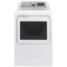 GE Appliances GTD84ECSNWS - GE 7.4 cu. ft. Capacity Smart aluminized alloy drum Electric Dryer with HE Sensor Dry