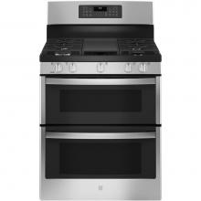 GE Appliances JGBS86SPSS - GE 30'' Free-Standing Gas Double Oven Convection Range