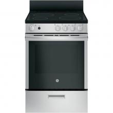 GE Appliances JAS640RMSS - GE 24'' Free-Standing/Slide-in Front Control Range with Steam Clean and Large Window
