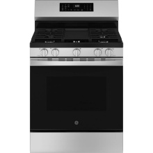 GE Appliances GGF600AVSS - GE 30'' Free-Standing Gas Convection Range with No Preheat Air Fry and EasyWash Oven Tra