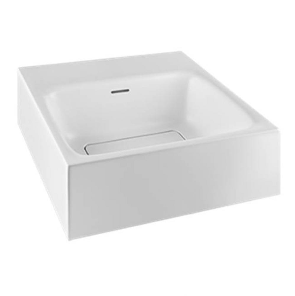Wall-Mounted Or Counter Top Washbasin In Cristalplant® (Matt White) With Overflow