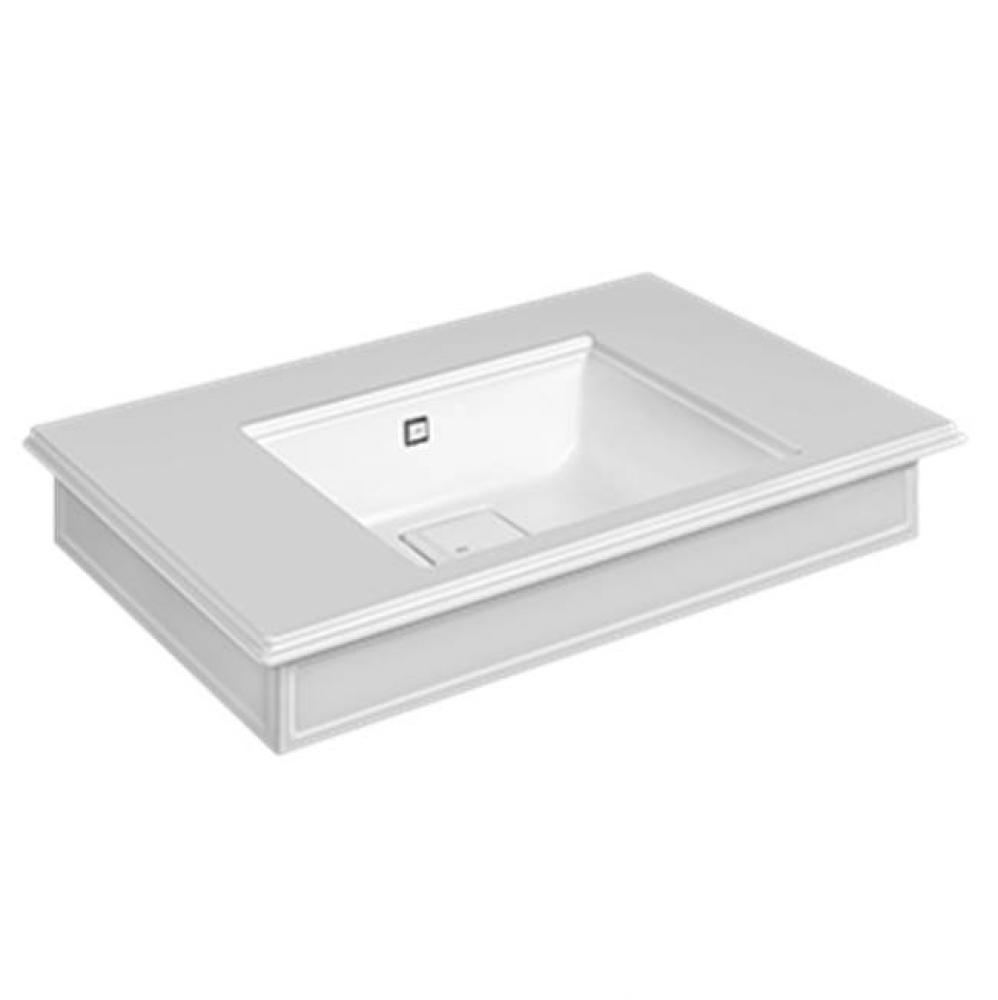 Wall-Mounted Or Counter-Top Washbasin In Cristalplant® With Overflow