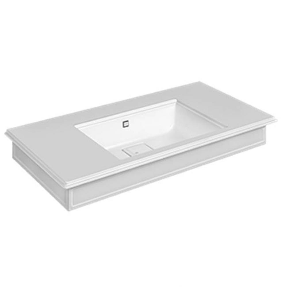 Wall-Mounted Or Counter-Top Washbasin In Cristalplant® With Overflow