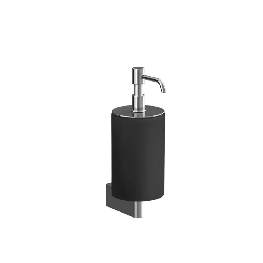 Wall-mounted liquid soap dispenser - black