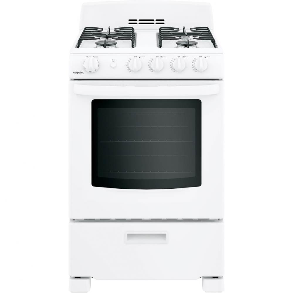 Hotpoint 24'' Front-Control Free-Standing Gas Range with Large Window