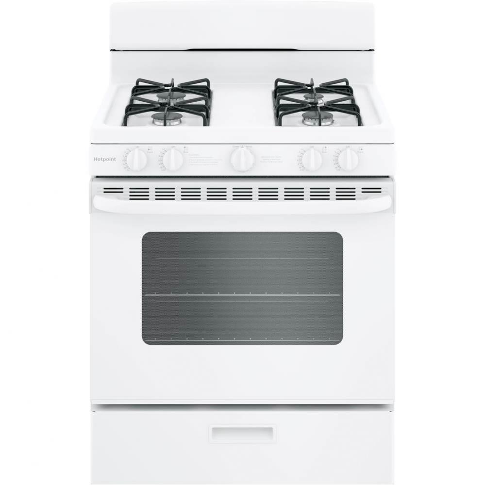 Hotpoint 30'' Free-Standing Gas Range with Cordless Battery Ignition