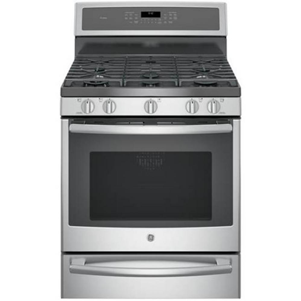 GE Profile 30'' Smart  Dual-Fuel Free-Standing Convection Range with Warming Drawer