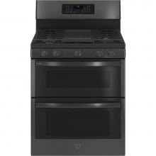 GE Profile Series PGB965BPTS - 30'' Free-Standing Gas Double Oven Convection Range With No Preheat Air Fry