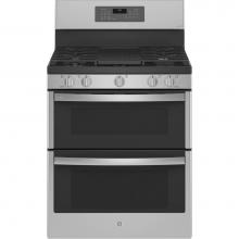 GE Profile Series PGB965YPFS - 30'' Free-Standing Gas Double Oven Convection Fingerprint Resistant Range With No Prehea