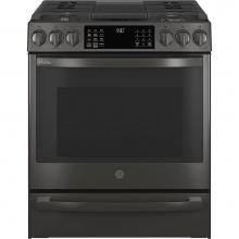 GE Profile Series PGS930BPTS - 30'' Smart Slide-In Front-Control Gas Range With No Preheat Air Fry
