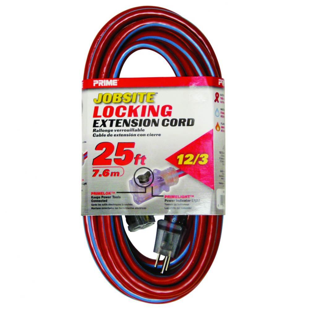 Extension Cord Locking 25Ft 12/3