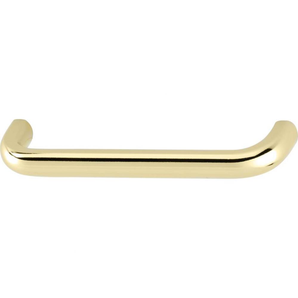 Handle, zinc, polished gold, 127ZN08, M4, center to center 96mm