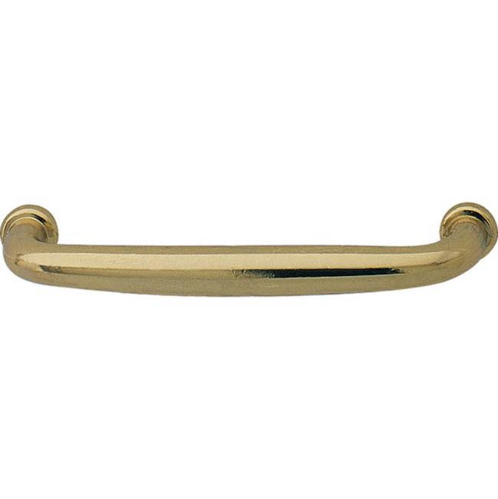 Handle, zinc, polished brass, 114ZN38, M4, center to center 96mm