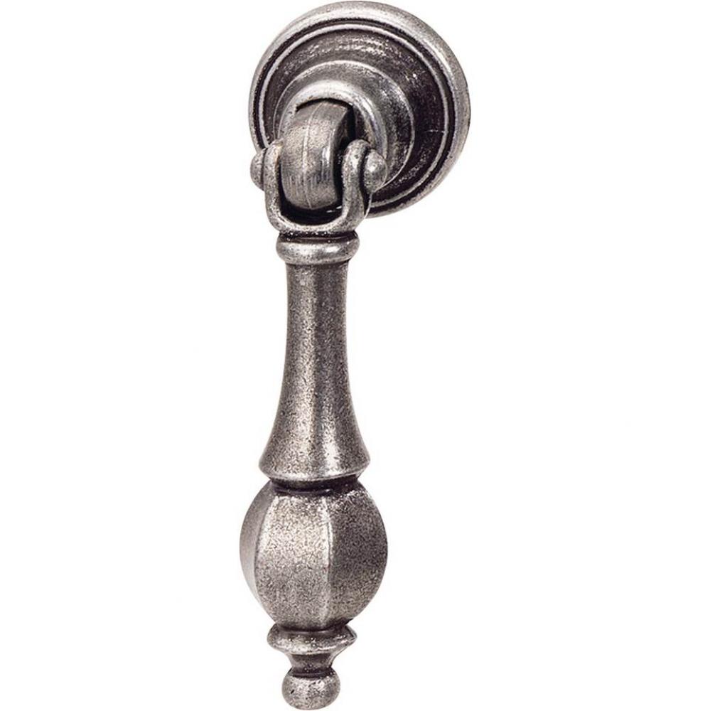 Pendant handle, zinc, pewter, 104ZN08, M4, 19 x 65mm