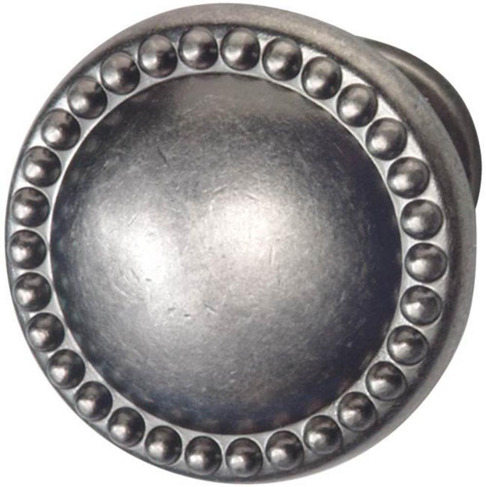 Knob, zinc, pewter, 104ZN35, M4, diameter 30mm, beaded