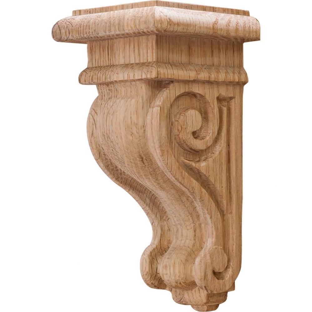 Corbel Scroll Oak 2 7/8'' X 3'' X 6