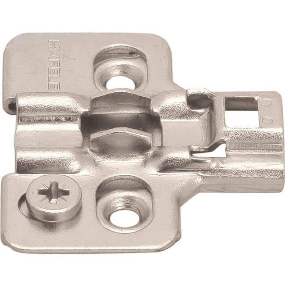Clip Mounting Plate, cam adjustable, for woodscrews, steel, nickel-plated, Mod 2