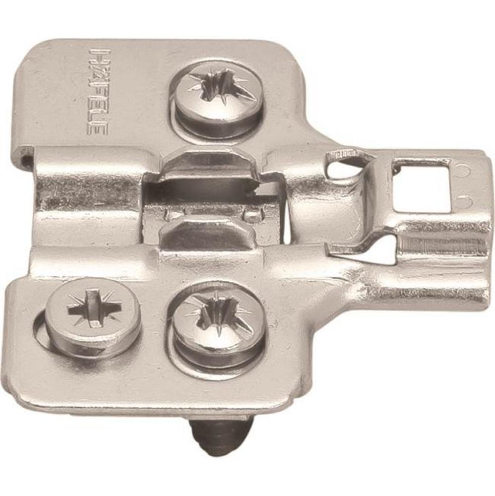 Clip Mounting Plate, cam adjustable, with pre-installed euroscrews, steel, nickel-plated, Mod 0