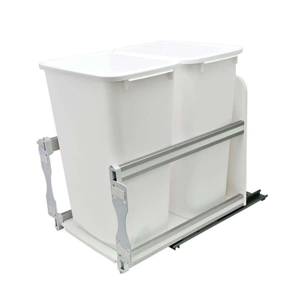 Kv Usc18-2-50Wh Trash Can Dbl Btm Mt Wh