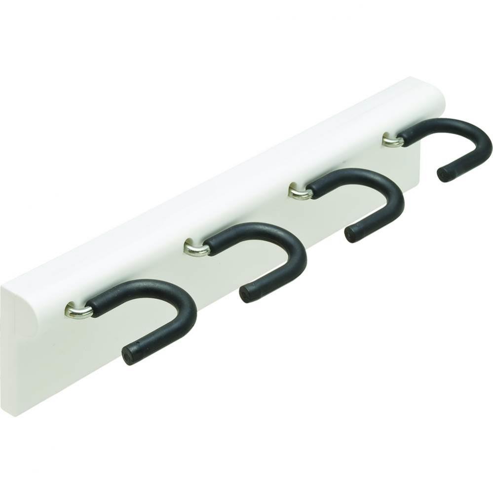 Broom Holder Pl.Wh./St.Nip