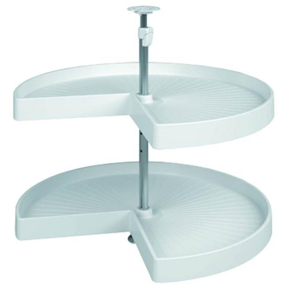 Lazy Susan Kidney Set 2 Shelf Pl Wh 18