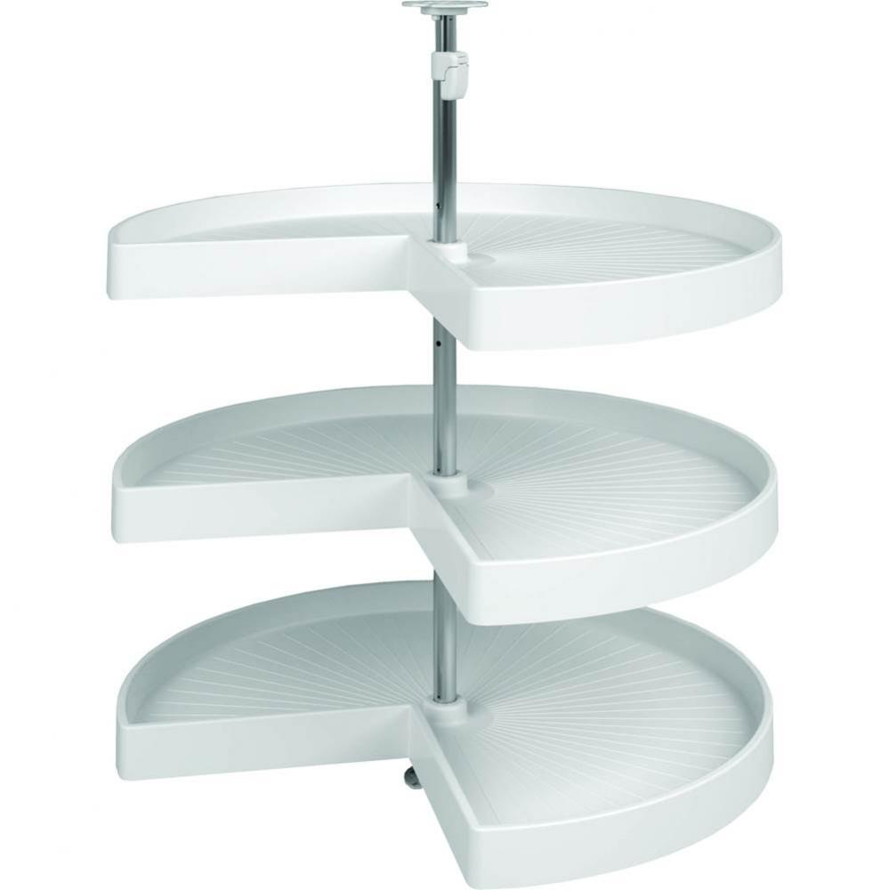 Lazy Susan Kidney Set 3 Shelf Pl Wh 18