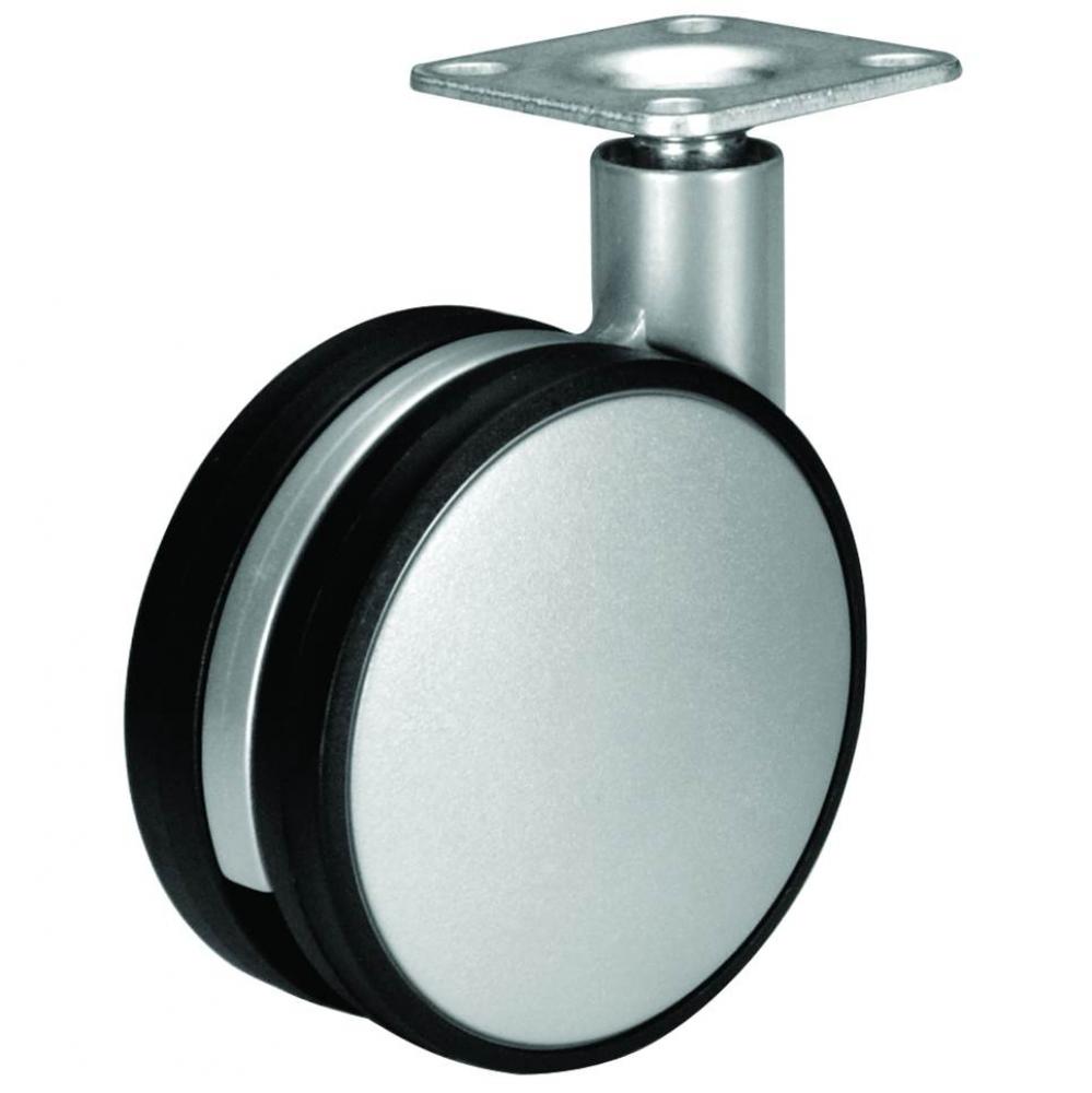 Caster Swv W/Brk Plt Mnt Zn Pl Sil/Sil