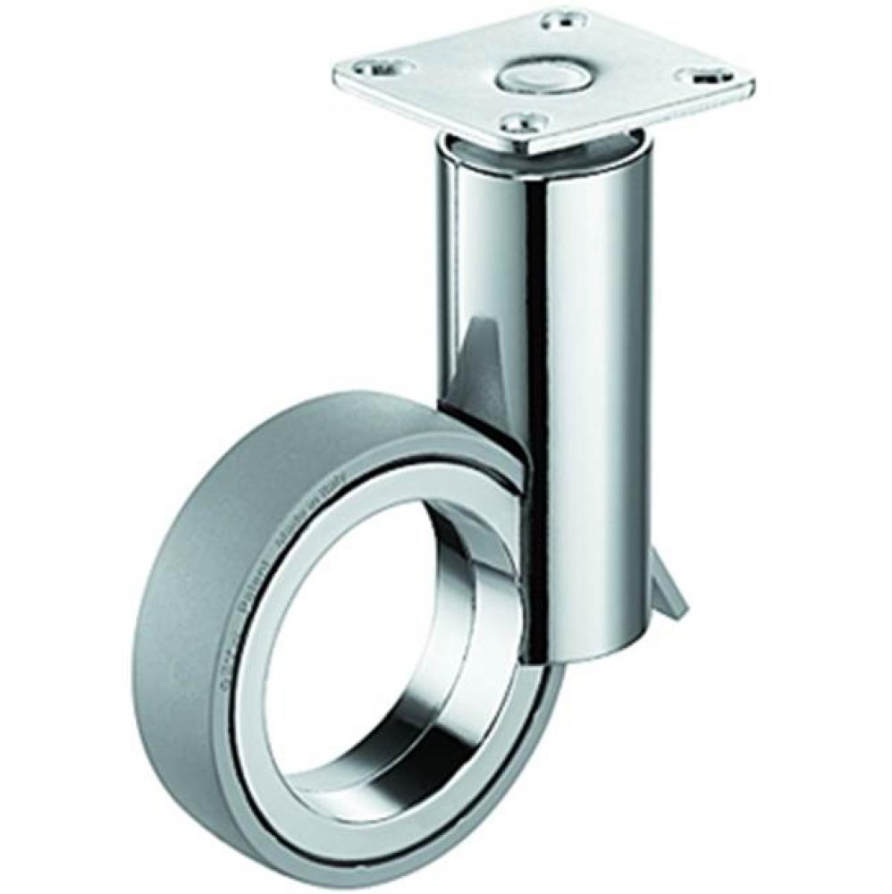 Caster Chr W/Gray Wheel Plt Mnt W/ Br St