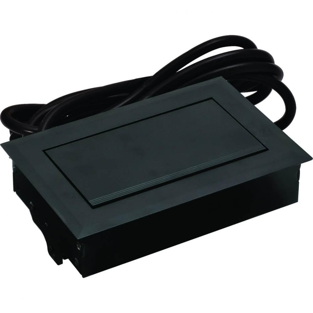 Hide-A-Dock 2 Outlets 2 Chrg Usb Al Bl