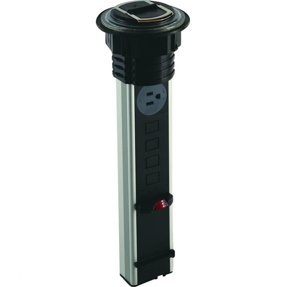 Vert Pwrdock 2Power 4Data Alu Pl Blk