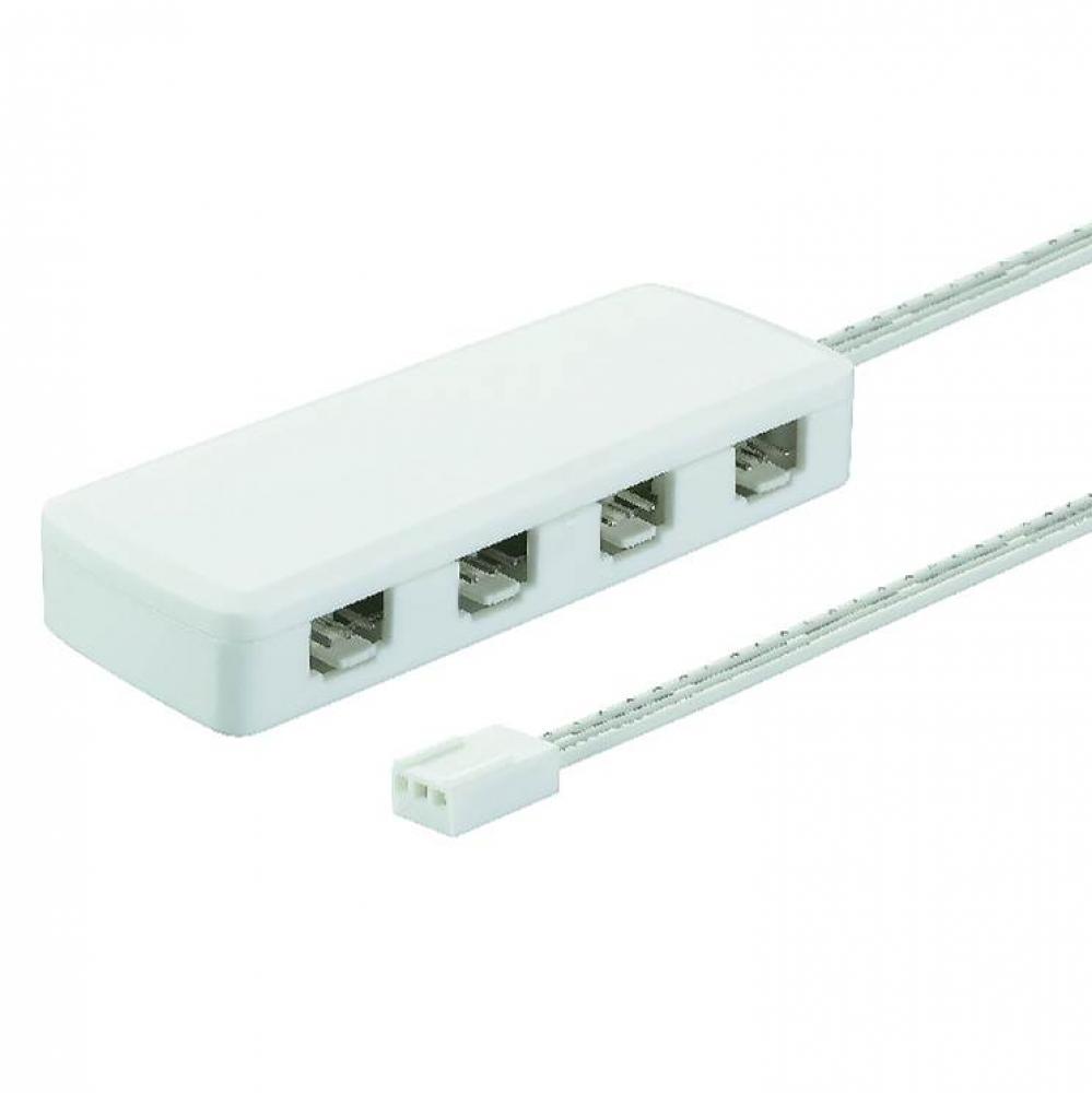 Led Multi-Wh 8-Way Dist Box Pl Wh