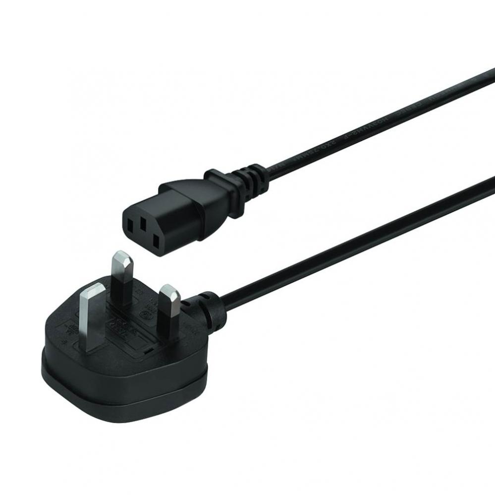 Pwr Cord W/Ground Plug/Uk/Black/2M