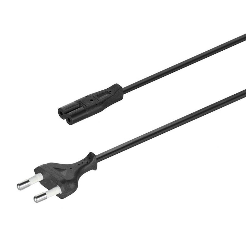 Mains Cable W.Plug/Kr/Black/2M