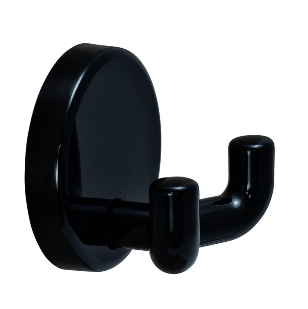 Wall Mtd Dbl Hook Pa Black 40X31Mm