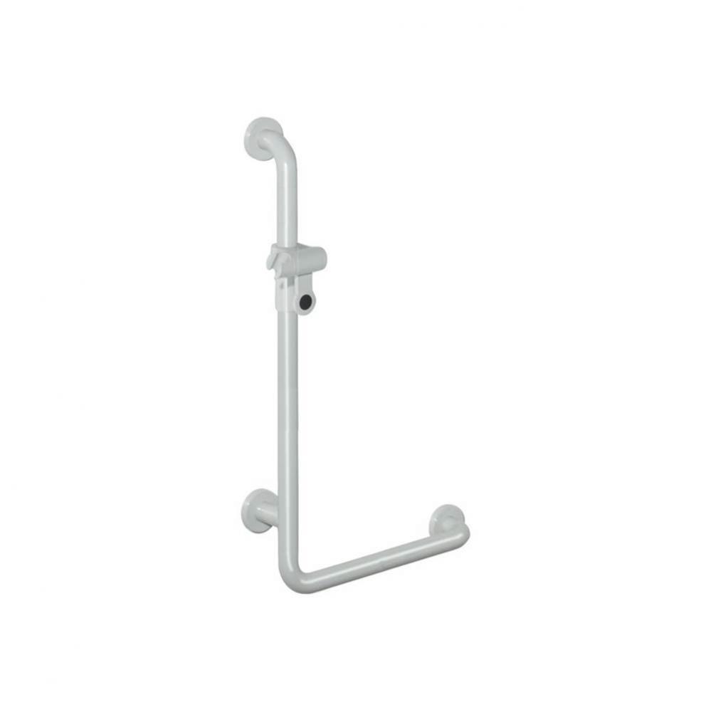 L-Sh Grab Bar W/Hand Shwr Hld Wh