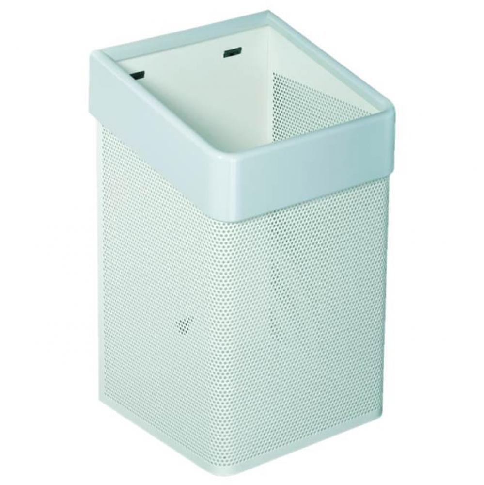 Waste Basket, White W/Wh. Trim