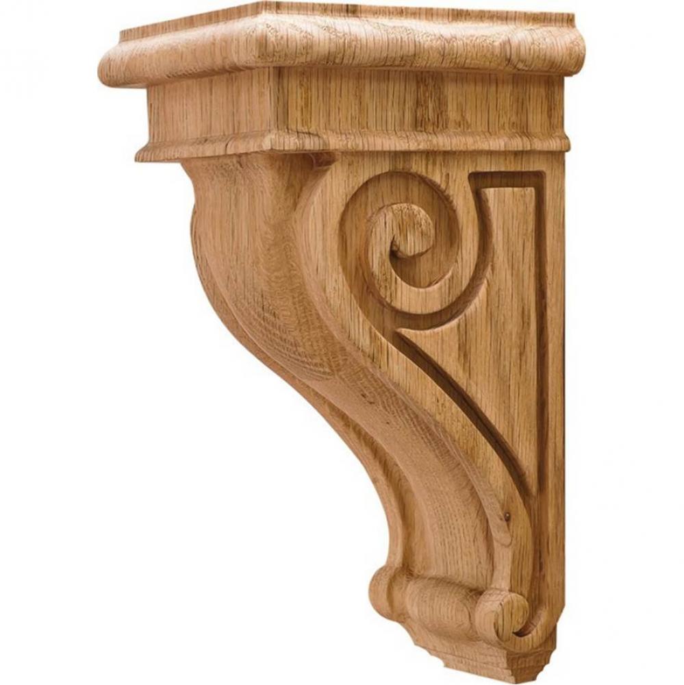 Corbel Scroll Oak 4 1/4'' X 5'' X 9