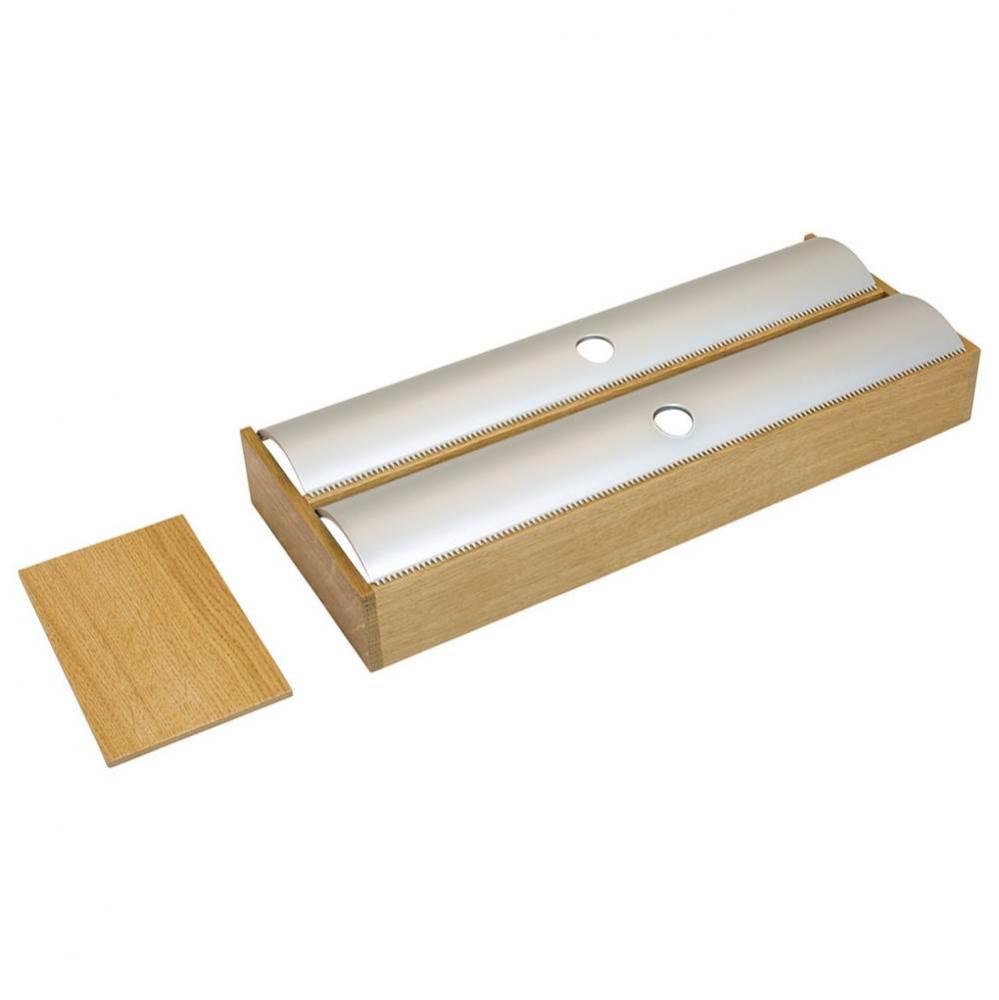 Fineline Roll Holder Wh Oak 424X138X45Mm