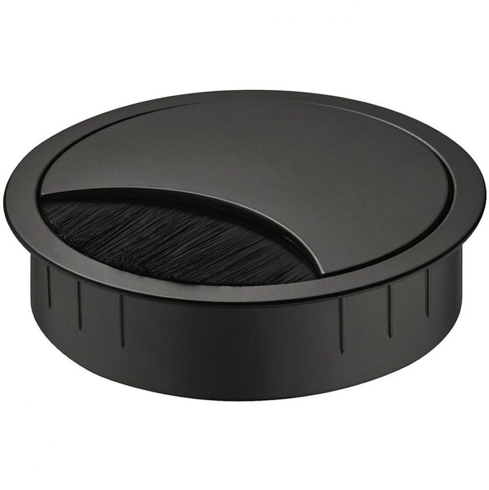 Grommet 2-Pc W/Brush Zi  Blk 80 X 21Mm