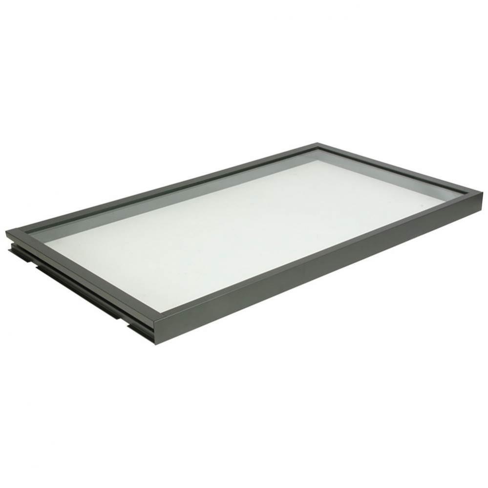 Glass Shelf Lit Slt Gry 30K 20''Dx36''W