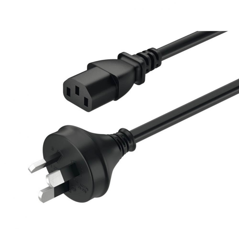 Pwr Cord W/Ground Plug/Au/Black/2M