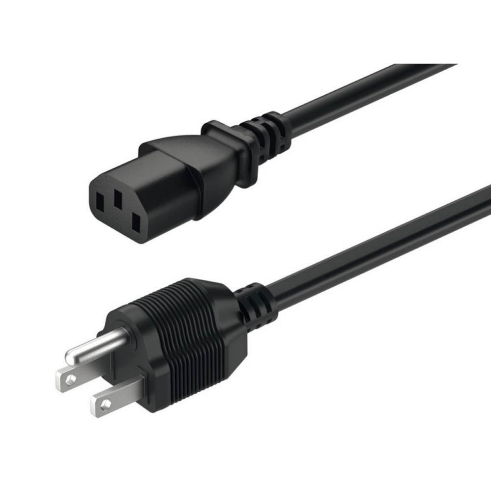 Pwr Cord W/Ground Plug/Tw/Black/2M