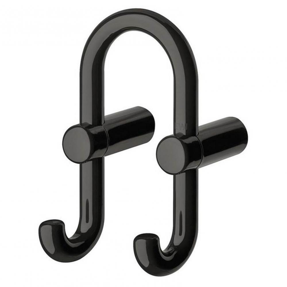 Wall Mtd Dbl Hook Pa Black 165X87Mm
