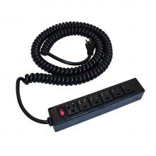 Hafele 822.09.340 - Power Strip 6 Outlet Spiral Cord Pl Bl