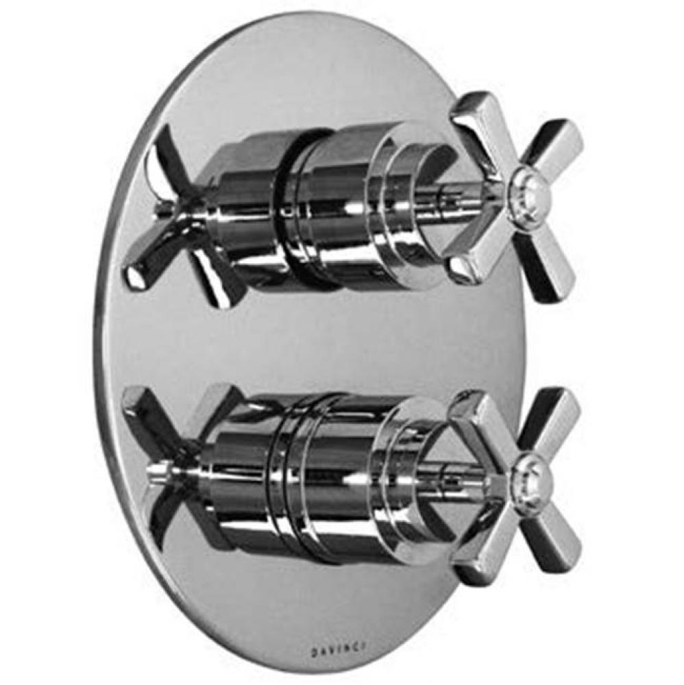 Windsor-Thermostatic Trim With Solid Brass Round Plate With Two