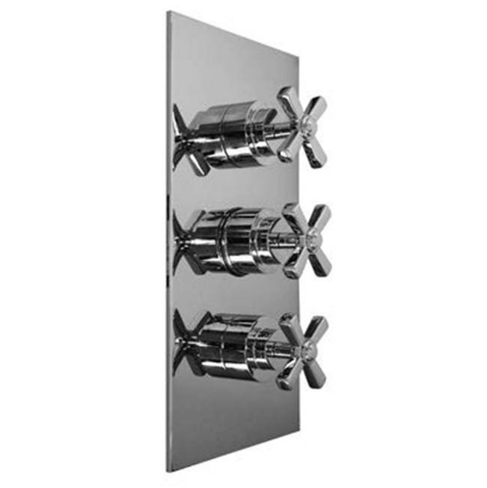 Windsor-Thermostatic Trim With Solid Brass Square Plate With Three