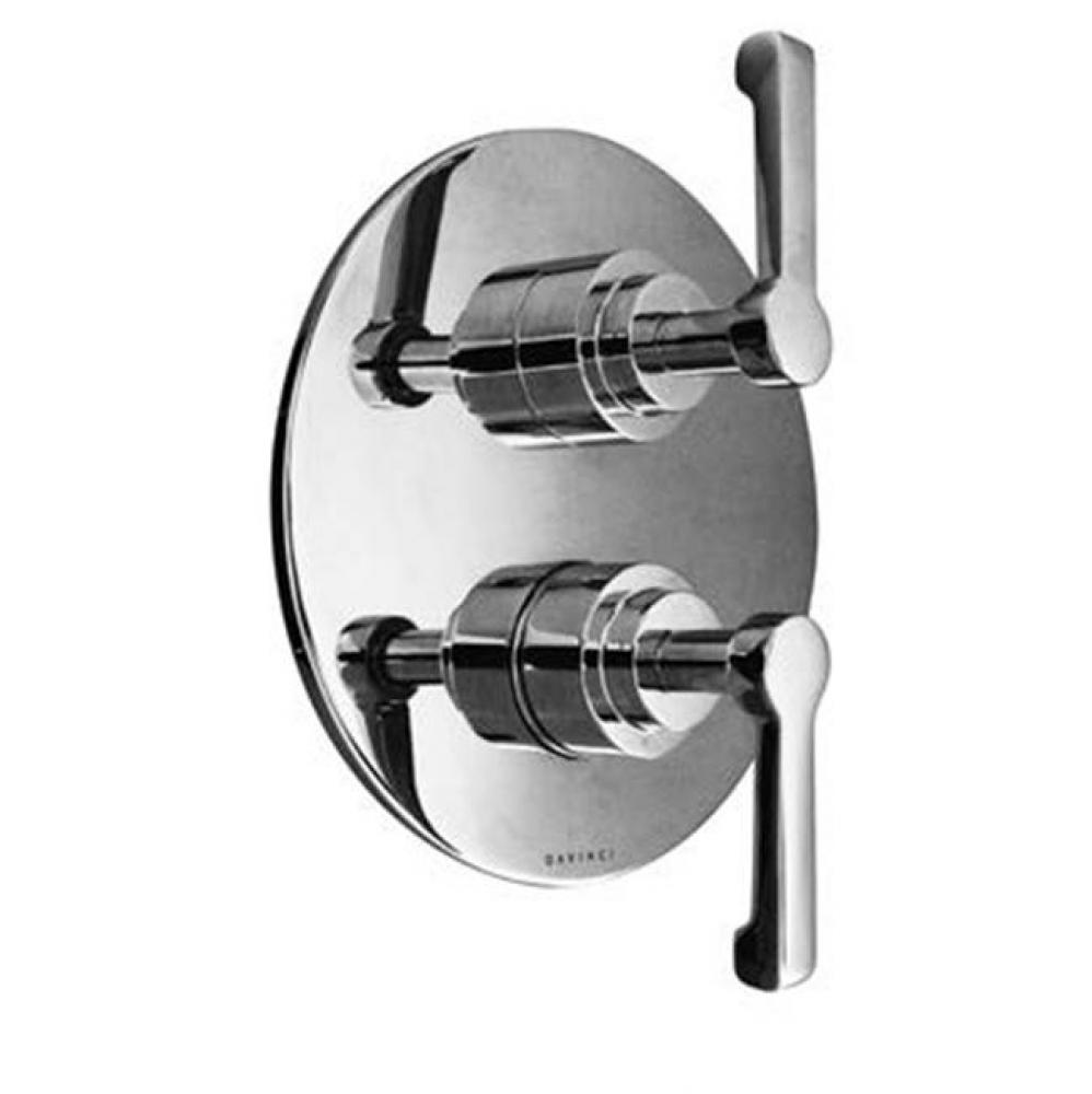 Chester-Thermostatic Trim With Solid Brass Round Plate With Two