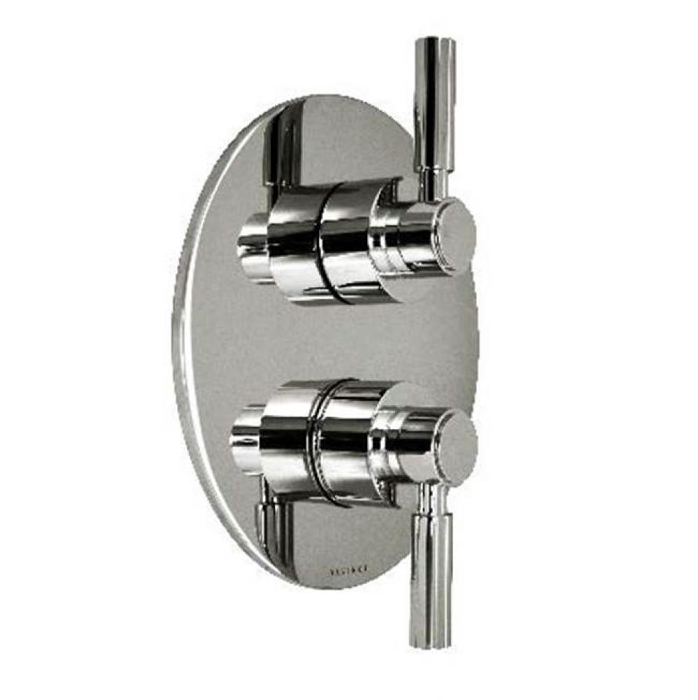 Metro-Thermostatic Trim With Solid Brass Round Plate With Two